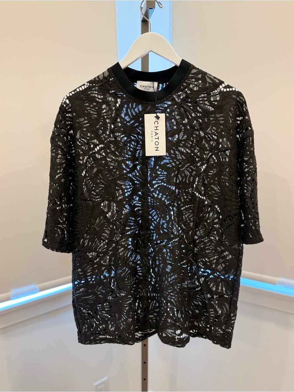 Chaton Paris Andrea Lace T-Shirt - Black
